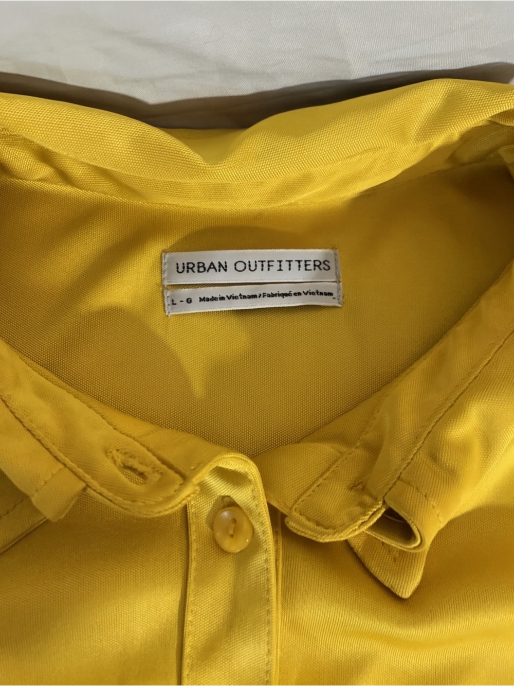 Urban Outfitters Bright Yellow Short Sleeve Button-Down Shirt - Picture 2 of 7